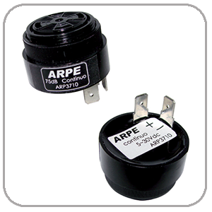 Sinalizador Piezoelétrico - 75dB - 5 a 30VDC - Para Terminais Faston 6,3mm - Toque Contínuo