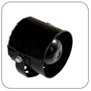 Sirene eletronica 1 tom 110dB em ABS preto