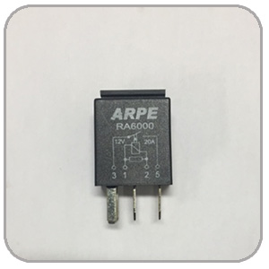 Relé auxiliar mini 12V 20A terminais finos - caneca preta