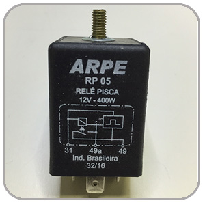 Relé de Pisca 3 term. 12V/400W (fixação por parafuso)