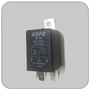 Relé de Pisca 3 term. 12V/400W (fixação por suporte)