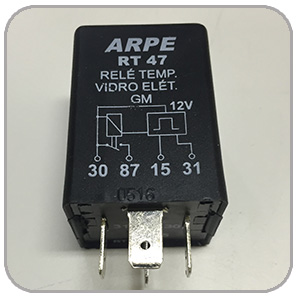 Relé temporizador de vidro elétrico