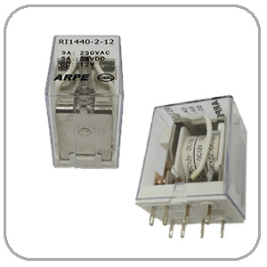 Relé Industrial - 12VDC - 2 NA/NF - 7A